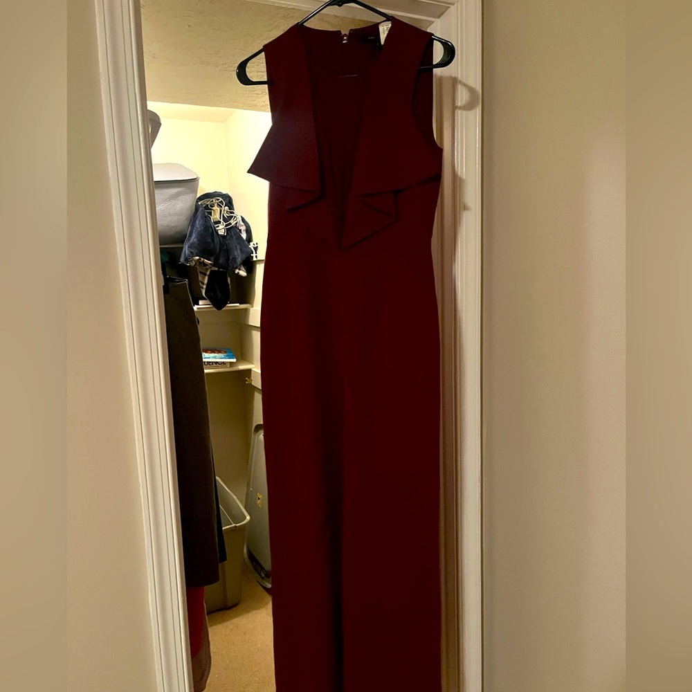 Elegant Burgundy Sleeveless Pantsuit